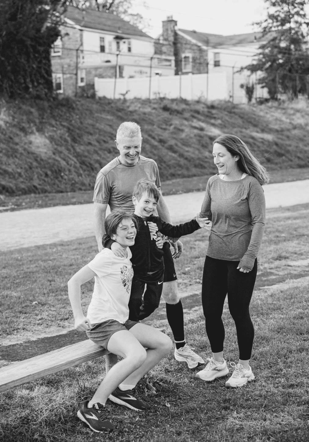 Bill and Lauren Christie with family at the track, reflecting the family roots behind Sun Bear Running