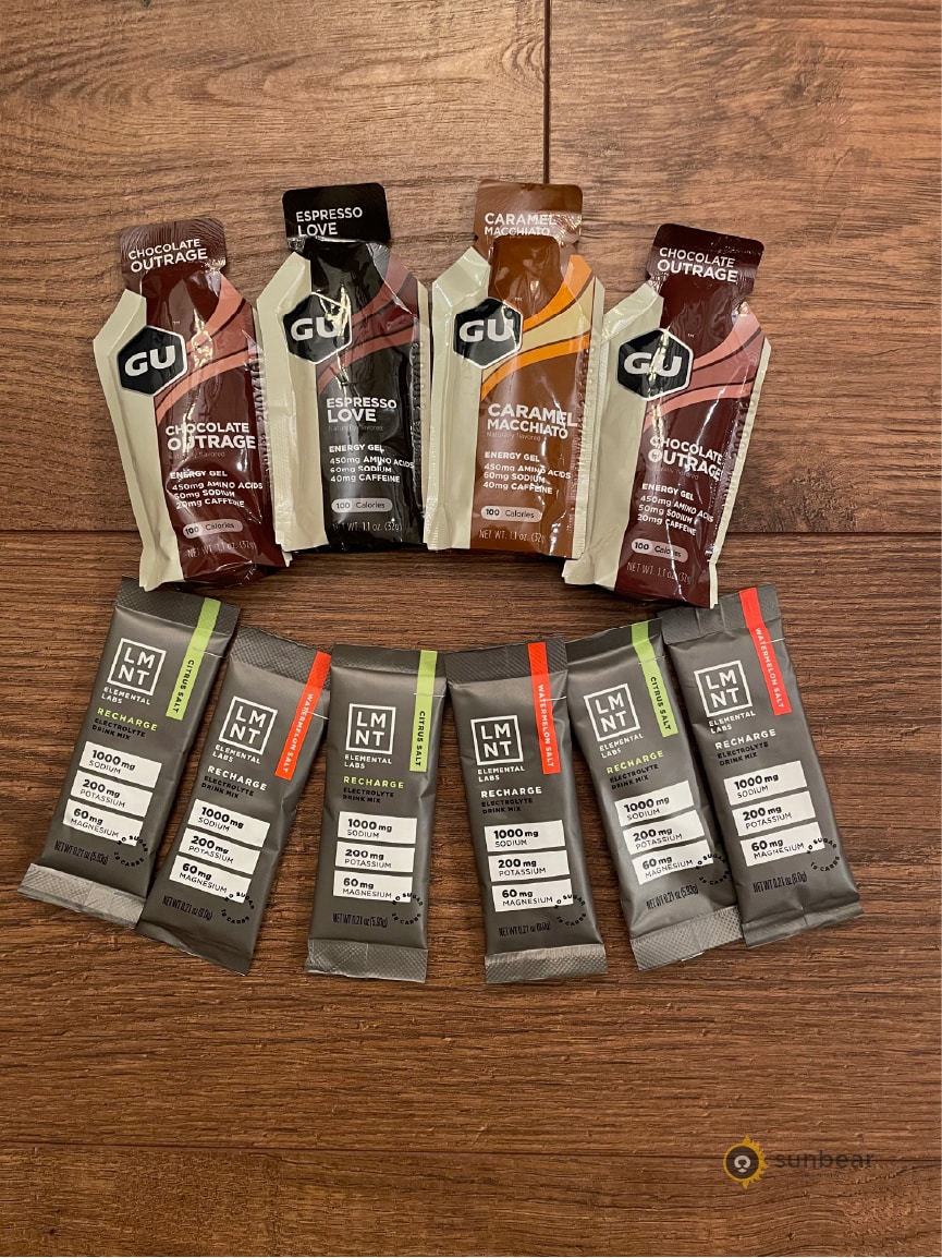 Energy gel and electrolyte mix matching the hydration and fueling checks described in this section