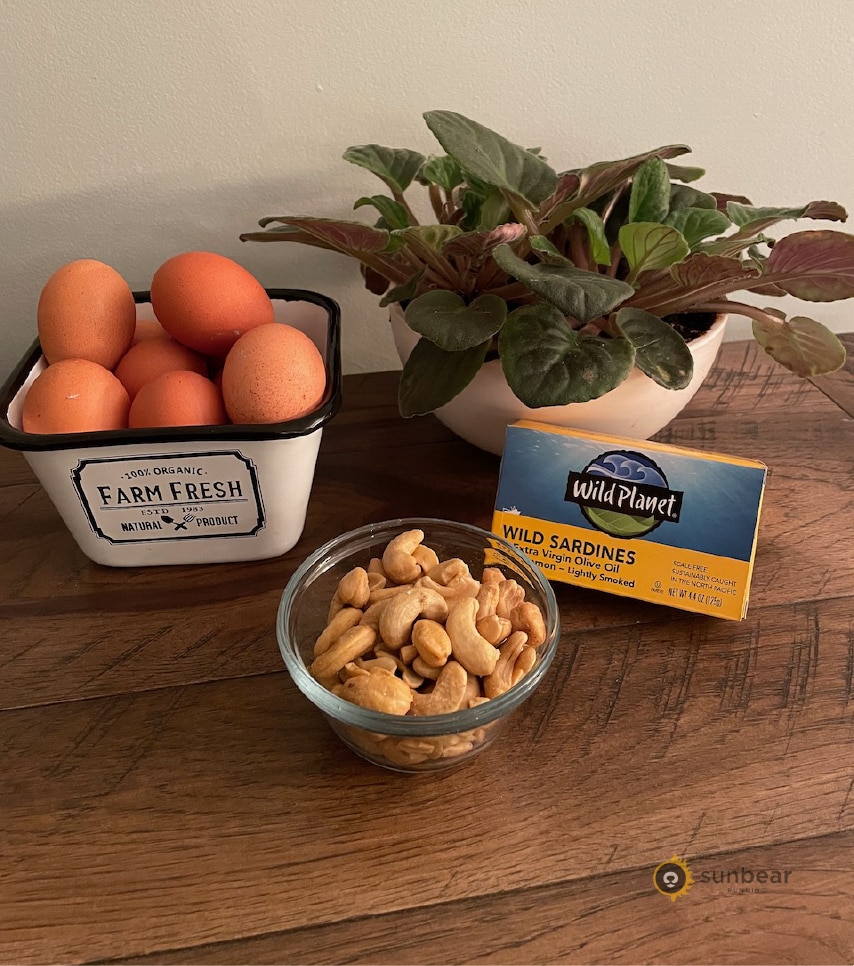 Eggs, nuts, and fish as post-run protein options mentioned in the surrounding nutrition advice